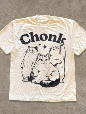 Vintage Kawaii Cat Shirt, Funny Fat Cat Meme Tee